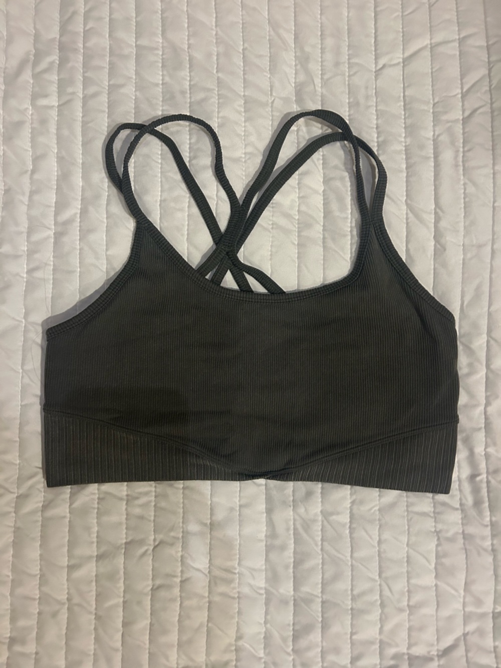 JoyLab Black Ribbed Strappy Sports Bra